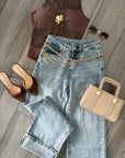 Jeans con piegone🤎