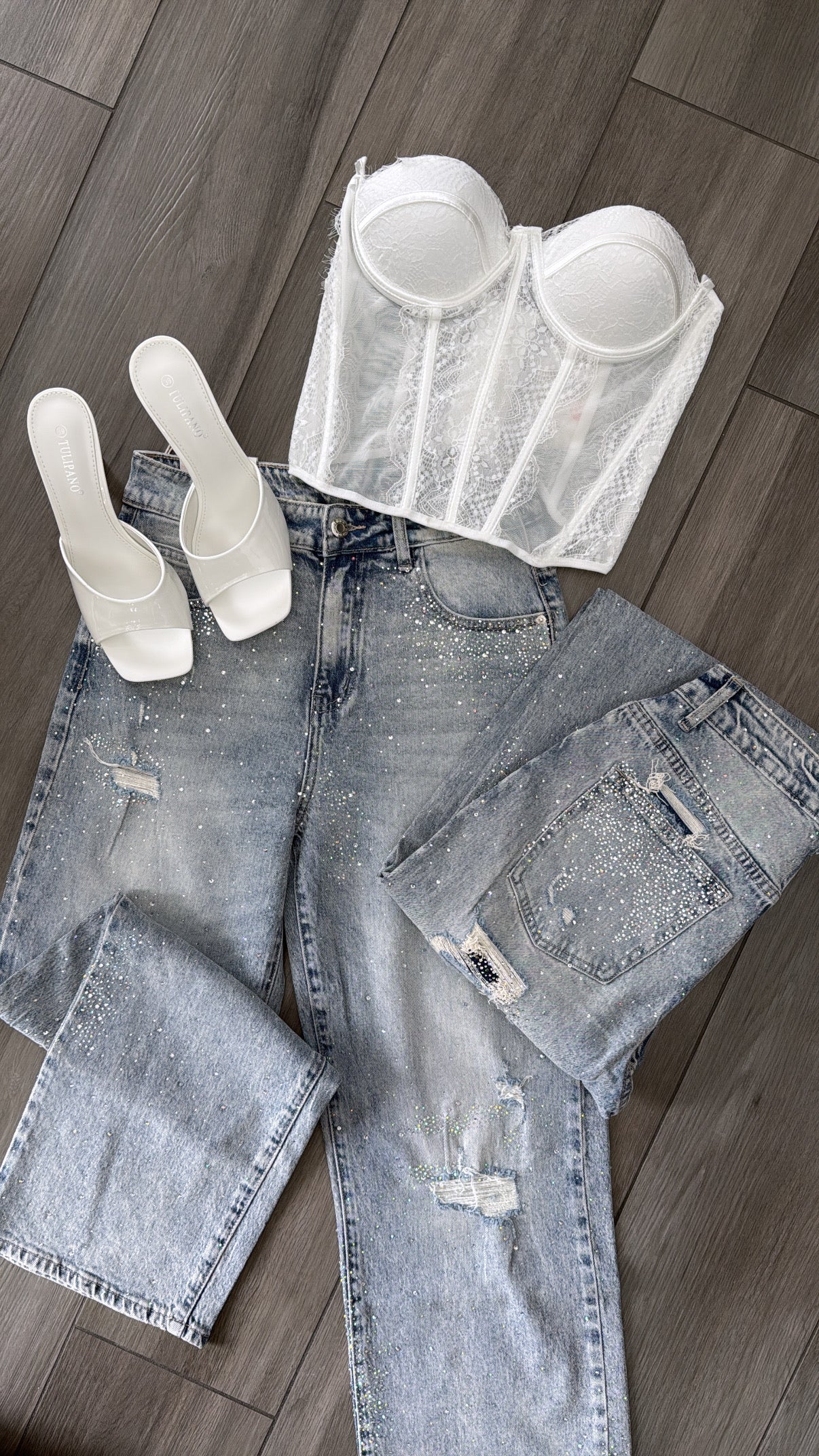 Jeans tasca Glitter🤍