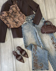 Jeans Ricamato con borchie ✨