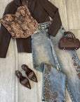 Jeans Ricamato con borchie ✨
