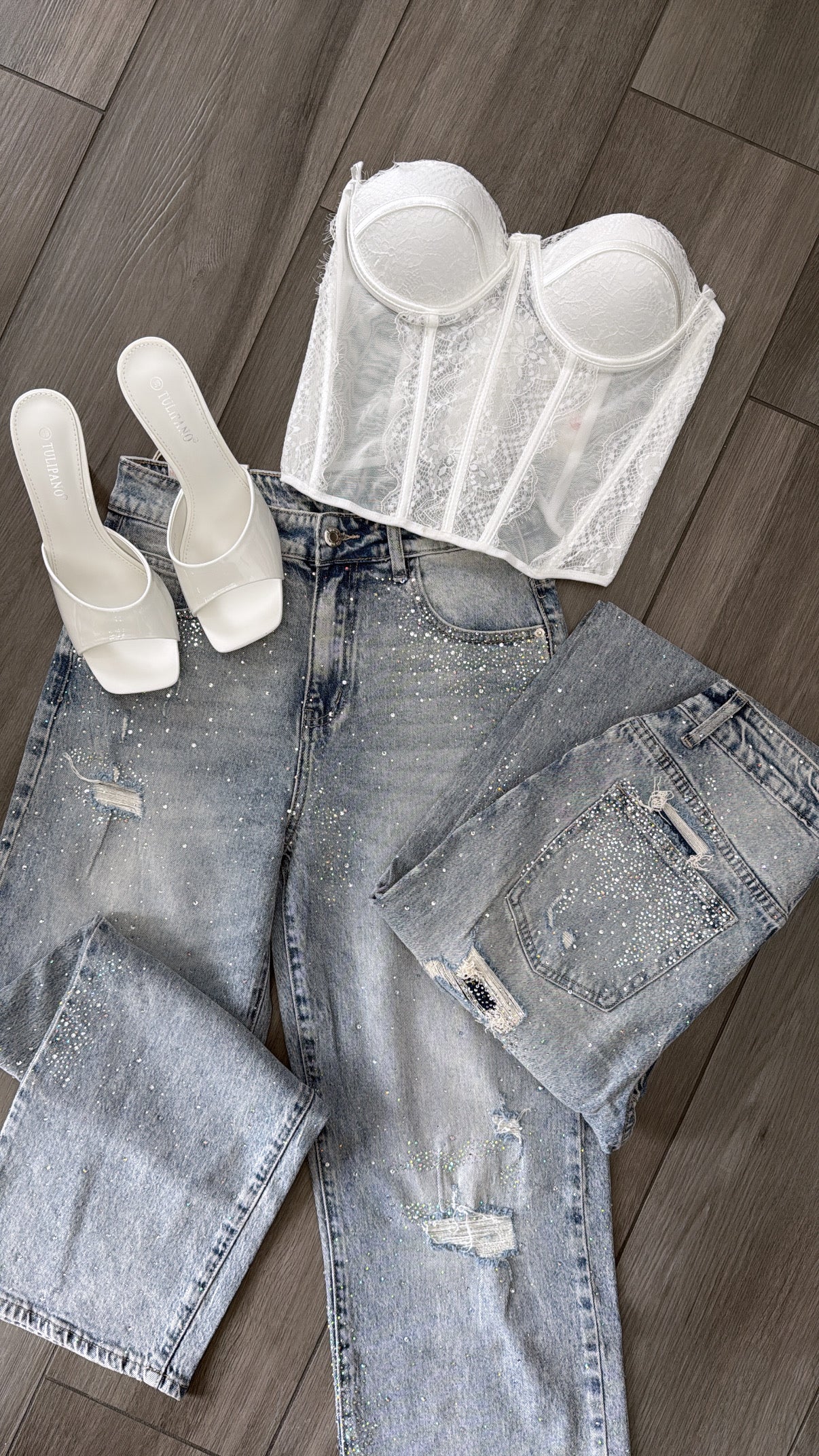 Jeans tasca Glitter🤍