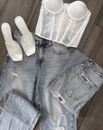 Jeans tasca Glitter🤍